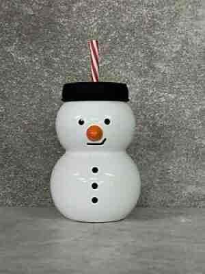 Starbucks 2019 Christmas Ceramic Tumbler Straw Snowman Greece - Sold on eBay Mar 03, 2022 for $99.90