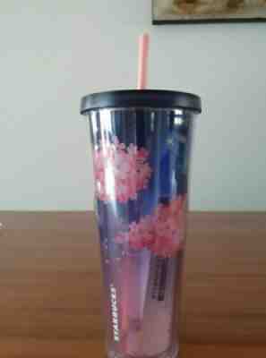 Rare 2022 Holiday Starbucks Cherry Blossom GrayPink Cold Tumbler straw 24oz - Sold on eBay Feb 25, 2022 for $255.59