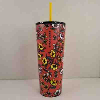 Starbucks 2018 24oz Red Yellow Poppy Stainless Steel Tumbler Flower Floral 710ML - Sold on eBay Apr 03, 2022 for $220.00