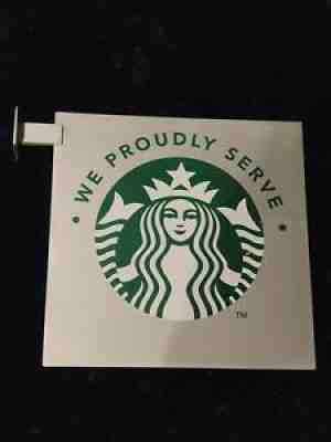 Starbucks Advertising Metal Sign Retail "We Proudly Serve" Siren Double Sided - Sold on eBay Mar 29, 2022 for $150.00