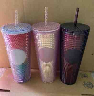 Lot Of Starbucks Pink & Maroonï¿¼ Grid Disco Holiday 2020,Studded rainbow tumbler. - Sold on eBay Mar 20, 2022 for $135.00