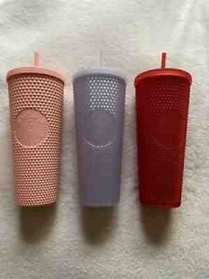 LOT 3 Starbucks Studded Tumblers Clear, Pink & Red - Sold on eBay Apr 01, 2022 for $127.50