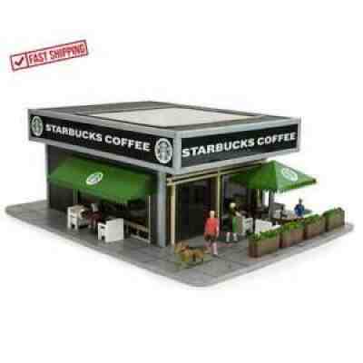 O Scale Prelit LED Light 7 Figure Dog Transparent Roof Starbucks Coffee Shop - Sold on eBay Mar 29, 2022 for $118.23