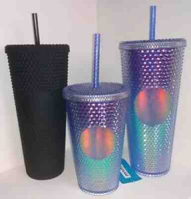 Starbucks 2021 Blue Ombre Mermaid Venti Grande Set & Matte Black Studded Tumbler - Sold on eBay Mar 30, 2022 for $115.00