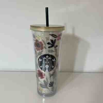 Starbucks 2014 Cold Cup Floral Flower Harvest Venti RARE 24oz - Sold on eBay Mar 31, 2022 for $111.98