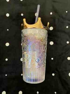 Starbucks 2020 Anniversary Iridescent Mermaid Scale Glass w/Gold Crown 16oz NWT - Sold on eBay Mar 27, 2022 for $110.00
