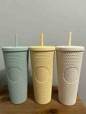 Starbucks Bling Mint, Butter Yellow and Creamy White Studded Tumblers BNWT - Sold on eBay Apr 03, 2022 for $100.00