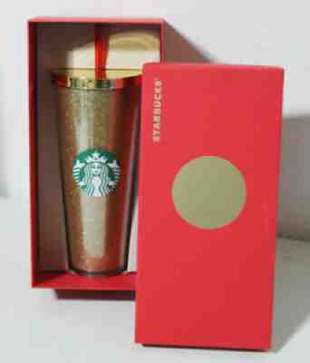 Starbucks 2014 Gold Glitter 24oz Acrylic Cold Cup NWT PERFECT HARD-TO-FIND GIFT! - Sold on eBay Mar 31, 2022 for $99.99