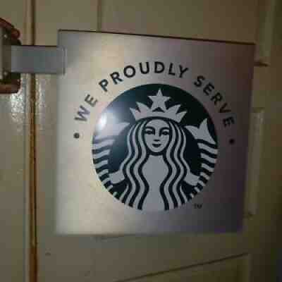 Starbucks Advertising Metal Sign Retail "We Proudly Serve" Siren Double SidedÂ  - Sold on eBay Mar 27, 2022 for $99.00