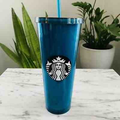 Starbucks Teal Blue Jelly Black Siren 24oz Venti Cold Cup Rare HTF - Sold on eBay Feb 26, 2022 for $95.00
