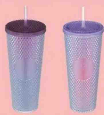 Starbucks 2022 Cherry Blossom Pink Purple Beam Stud Cold Cup 710ml Set + Gift - Sold on eBay Mar 22, 2022 for $95.00