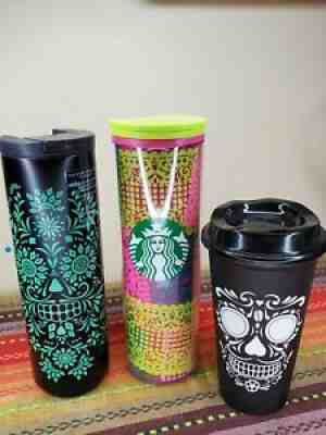 NWT Starbucks Mexico Tumbler Cup Reusable Glow In The Dark Picada Black Set - Sold on eBay Mar 23, 2022 for $95.00