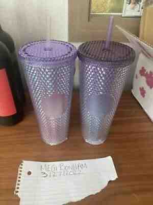 Starbucks Korea SS 22 Cherry Blossom Pink & Purple Beam Stud Cold Cup 710ml Set - Sold on eBay Mar 29, 2022 for $95.00