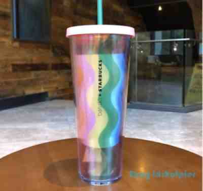 Limited Summer Rainbow Straw Plastic Cup Starbucks BanDo Joint 24oz / 710ml - Sold on eBay Feb 22, 2022 for $245.99