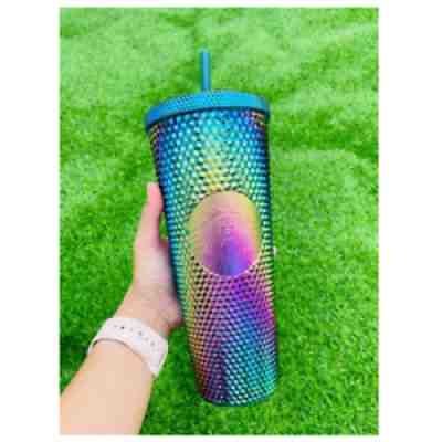 Starbucks Studded Cup Cold Green Crystal Bling Oil Slick Venti 2021 Limited 24Oz - Sold on eBay Jan 09, 2022 for $138.00