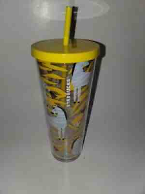 Starbucks 24oz Yellow Zebra Cold Cup Tumbler New With Bent Straw Free Shipping! - Sold on eBay Apr 04, 2022 for $134.99
