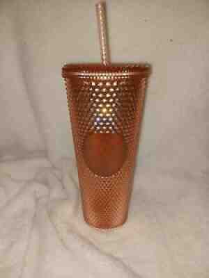 EUC Starbucks Rose Gold Studded Cold Cup Tumbler Venti 24 oz Hologram Spike 2019 - Sold on eBay Apr 04, 2022 for $99.99