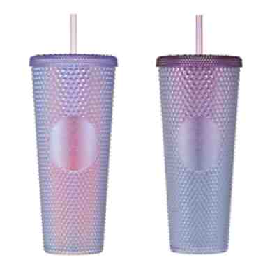 2022 Starbucks Korea Cherry blossom bling Pink + Purple beam stud cold cup Set - Sold on eBay Mar 21, 2022 for $98.50