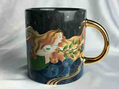 Starbucks Taiwan Anniversary Mermaid Siren Gold Handle Ceramic Mug 2020 16oz - Sold on eBay Mar 31, 2022 for $94.99