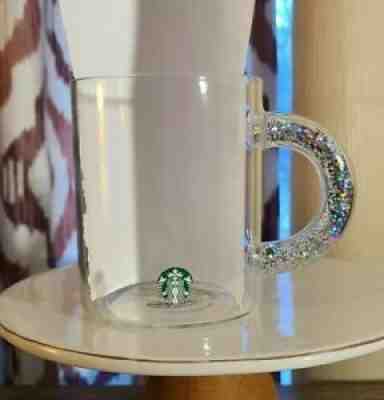 Starbucks 2019 Silver glitter handle filled Christmas Holiday 2019 Glass Mug - Sold on eBay Mar 06, 2022 for $94.00