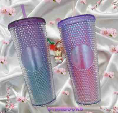 Starbucks Korea 2022 SS Cherry Blossom Pink Purple Beam Stud Cold Cup 24oz Set - Sold on eBay Apr 01, 2022 for $89.90