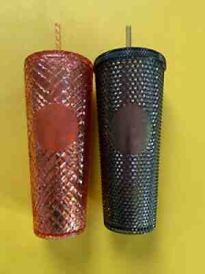 STARBUCKS 2021 Rose Gold Jeweled & 2020 Fall Black Iridescent 24oz Tumblers NWT - Sold on eBay Mar 14, 2022 for $89.75