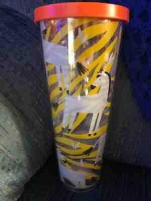 Starbucks Zebra Venti 24 oz Cup Plastic Tumbler Orange Lid No Straw RARE - Sold on eBay Mar 30, 2022 for $89.00