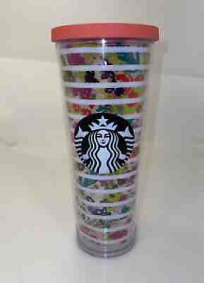 Starbucks RARE 24oz Venti Cold Cup Tumbler Striped Flower Floral Print No Straw - Sold on eBay Mar 05, 2022 for $88.00