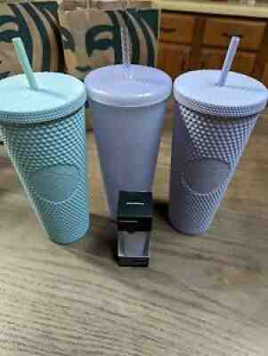 Starbucks Studded Holiday Set Matte Mint & Lilac & Icy Lilac & Ornament Venti - Sold on eBay Apr 10, 2022 for $149.99