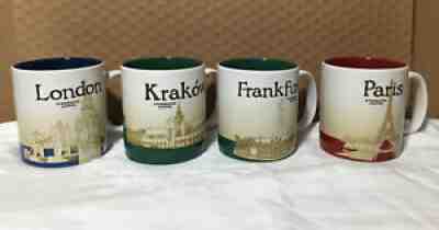 Set Of 4 STARBUCKS Collector Series 473 ml Mugs London, Paris, Frankfurt, Krakow - Sold on eBay Apr 09, 2022 for $100.00