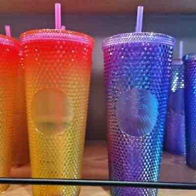 Starbucks Korea 2022 22 Summer stud purple hologram + pink yellow coldcup 710ml - Sold on eBay Apr 12, 2022 for $97.45