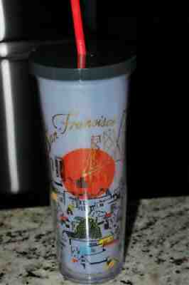 NEW Starbucks 2014 San Francisco Skyline Cold Cup Tumbler 24 oz HTF BPA Free