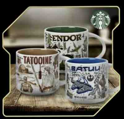 Starbucks Star Wars Mugs Set-Tatooine Endor Batuu Box Been There Series Cups NEW - Sold on eBay Apr 23, 2022 for $200.00