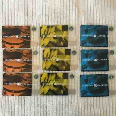 Set of 9 STARBUCKS 2006 HEAR MUSIC Gift Cards Unused PINs intact - Sold on eBay Apr 15, 2022 for $132.50