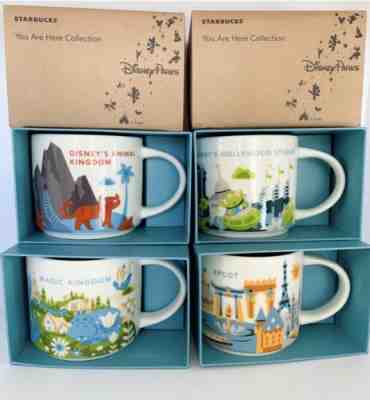 NEW DISNEY Starbucks YAH 14 oz MUGS (4) MAGIC ANIMAL KINGDOM EPCOT HOLLYWOOD SET - Sold on eBay May 12, 2022 for $235.00