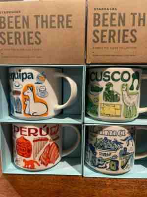 Starbucks 'Been There Series' Mug LIMA AREQUIPA CUSCO & PERU New in Box 4 PACK