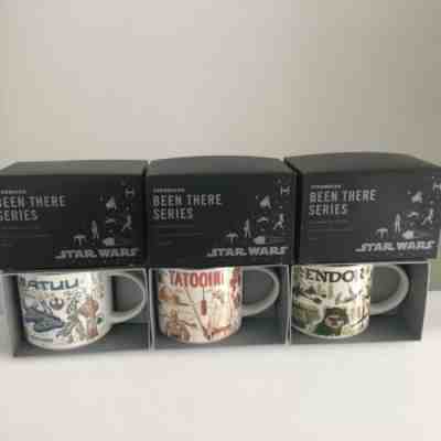 New In Box - Disney Starbucks Star Wars Mugs Been Three Set Tatooine Batuu Endor - Sold on eBay May 04, 2022 for $195.00