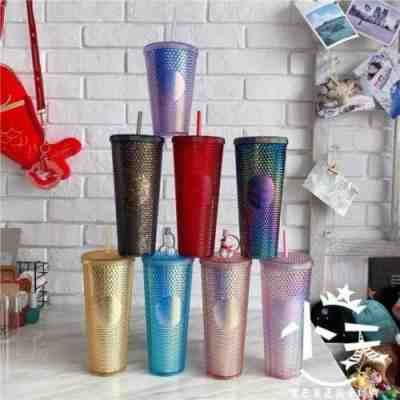 Starbucks Tumblers Gold Bling Purple Oil Slick Diamond Studded Cup Straw Bottles - Sold on eBay Apr 30, 2022 for $42.99