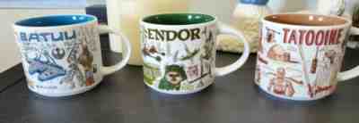STARBUCKS STAR WARS SET BEEN THERE SERIES MUG NEW WITH SKU BATUU ENDOR TATTOOINE - Sold on eBay May 07, 2022 for $180.00