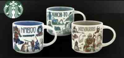Disney 2022 Star Wars Starbucks Been There Mugs set of 3 Naboo, Ahch-To, Nevarro - Sold on eBay May 06, 2022 for $179.99
