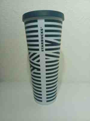 Starbucks Zebra Black White Stripe Matte Venti Cold Tumbler 24oz NO STRAW Rare - Sold on eBay May 01, 2022 for $175.00