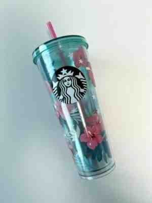 Super Rare 2018 Holiday Starbucks Summer Hibiscus Cold Tumbler straw 24ozTumbler - Sold on eBay May 19, 2022 for $217.50