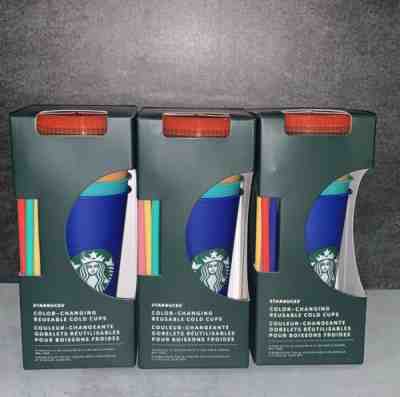 Starbucks color changing Cold reusable cups 3 sets 2020 - Sold on eBay May 18, 2022 for $185.00