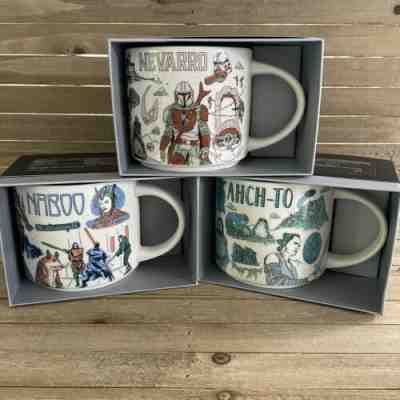 Starbucks x Star Wars Disney 2022 Been There Mug Set Lot - Naboo Ahch-To Nevarro - Sold on eBay May 18, 2022 for $164.99