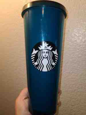 HTF Starbucks Jelly Bean Blue Venti 24oz Tumbler Cold Cup Black & White Logo - Sold on eBay May 31, 2022 for $200.00