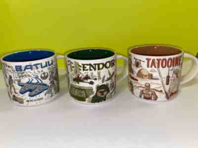 Disney Star Wars Starbucks Been There Mugs set of 3 Endor, Batuu, Tatooine NEW - Sold on eBay May 30, 2022 for $168.00