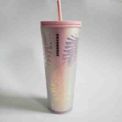 Starbucks Iridescent Christmas Pinecone Cold Tumbler Pink