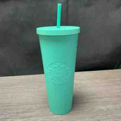 Extremely Rare Starbucks Matte Teal Green Soft Touch Venti 24oz Tumbler W/ Straw - Sold on eBay May 06, 2022 for $405.00
