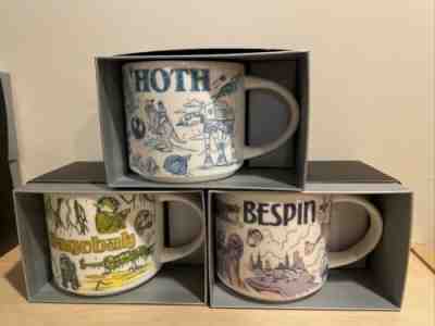 Disney Starbucks STAR WARS Been There Series HOTH BESPIN DAGOBAH Mug Set New - Sold on eBay May 18, 2022 for $370.00