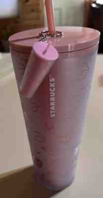 Starbucks Valentine ??s Day Pink Hearts and Lips Soft Touch Matte Tumbler 24oz - Sold on eBay Apr 10, 2022 for $285.00